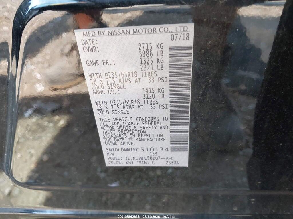 5N1DL0MM1KC510134 2019 INFINITI QX60 photo no. 9