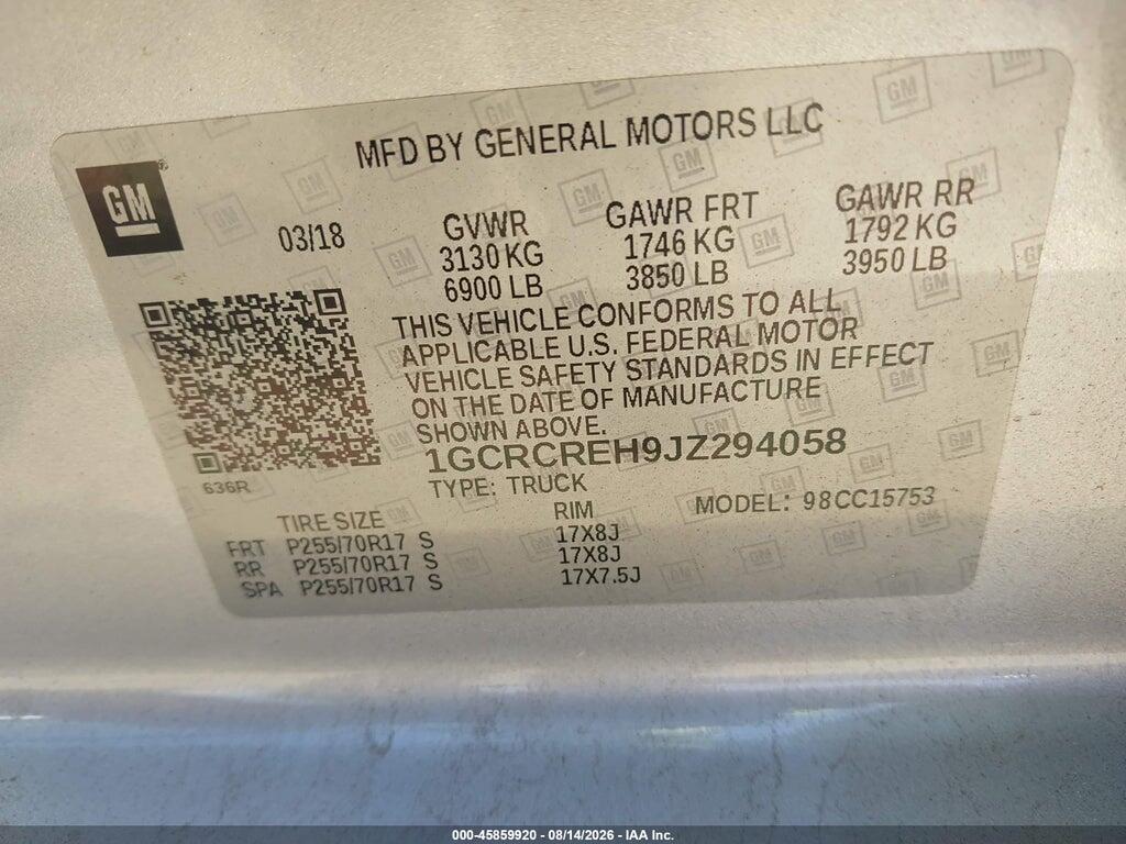 1GCRCREH9JZ294058 2018 CHEVROLET SILVERADO 1500 photo no. 9