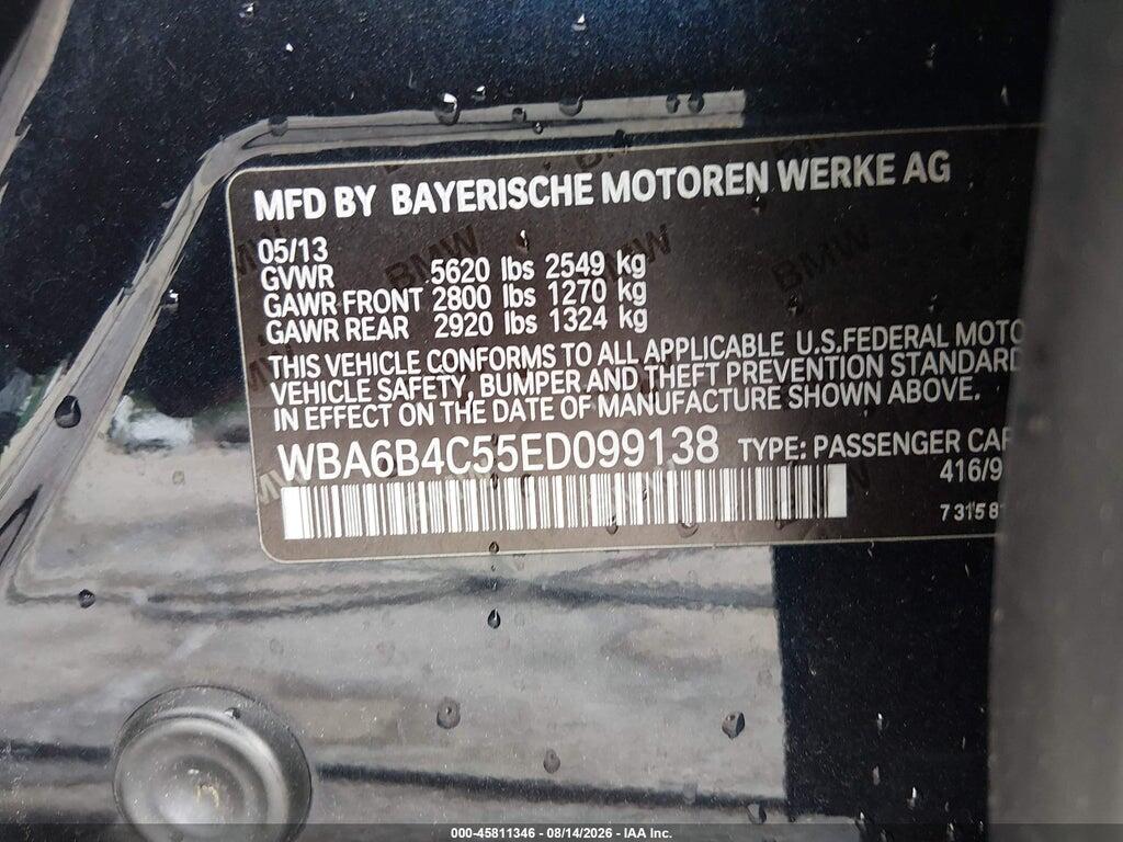 WBA6B4C55ED099138 2014 BMW 650I GRAN COUPE photo no. 9
