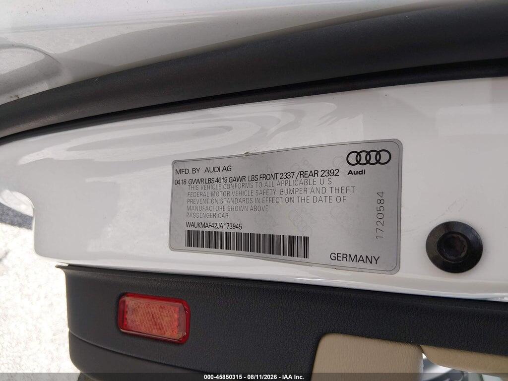 WAUKMAF42JA173945 2018 AUDI A4 photo no. 9