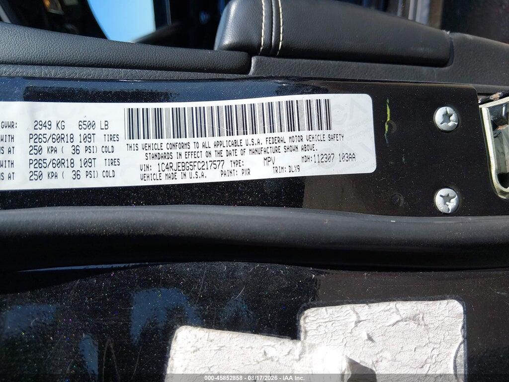 1C4RJEBG5FC217577 2015 JEEP GRAND CHEROKEE photo no. 9