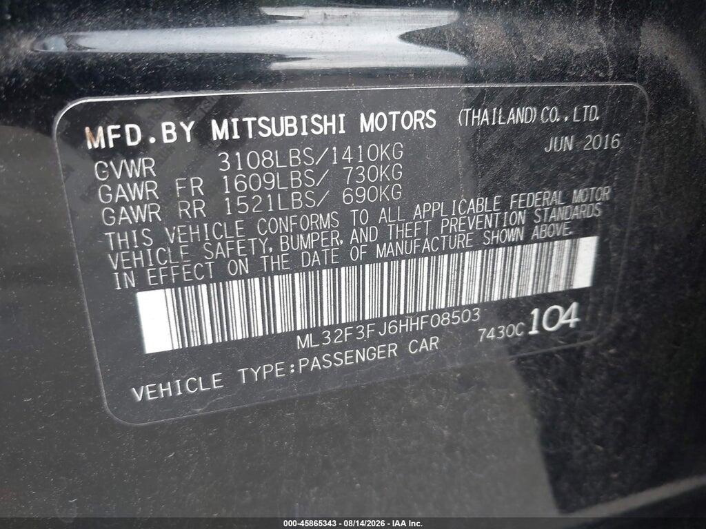 ML32F3FJ6HHF08503 2017 MITSUBISHI MIRAGE G4 photo no. 9