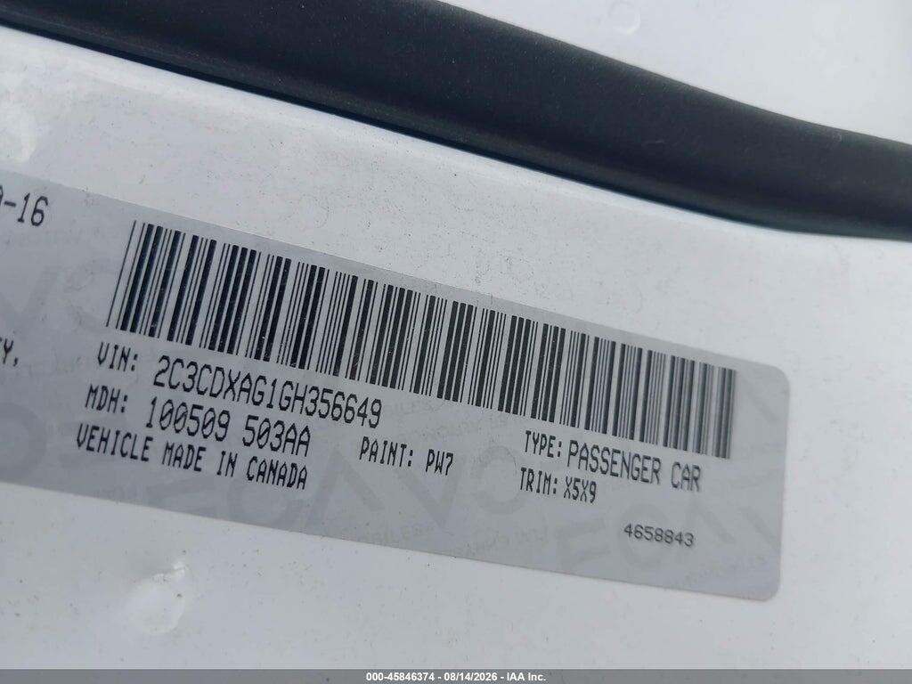 2C3CDXAG1GH356649 2016 DODGE CHARGER photo no. 9