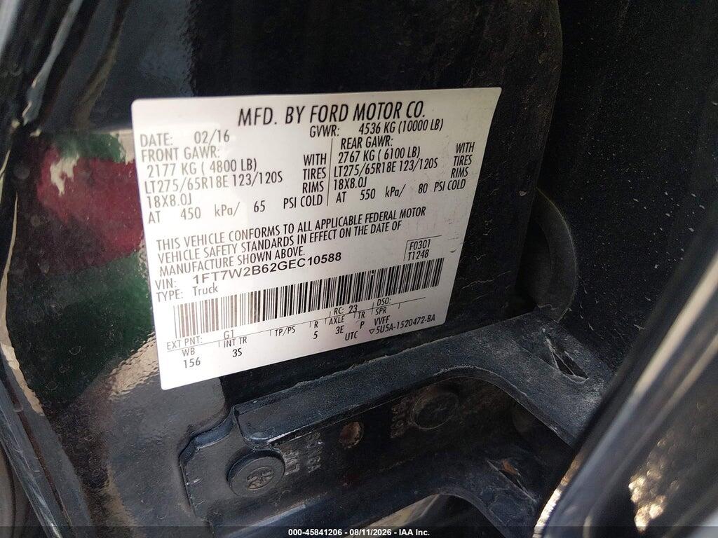 1FT7W2B62GEC10588 2016 FORD F-250 photo no. 9