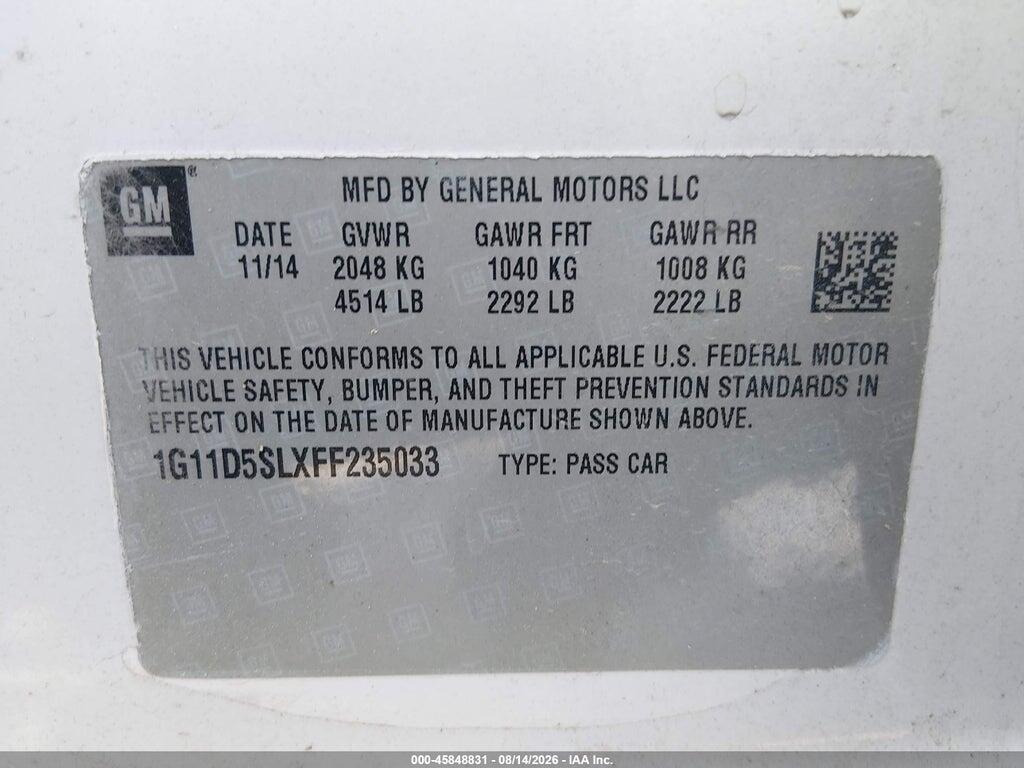 1G11D5SLXFF235033 2015 CHEVROLET MALIBU photo no. 9