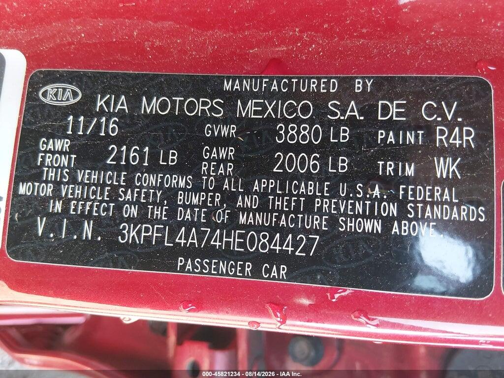 3KPFL4A74HE084427 2017 KIA FORTE photo no. 9
