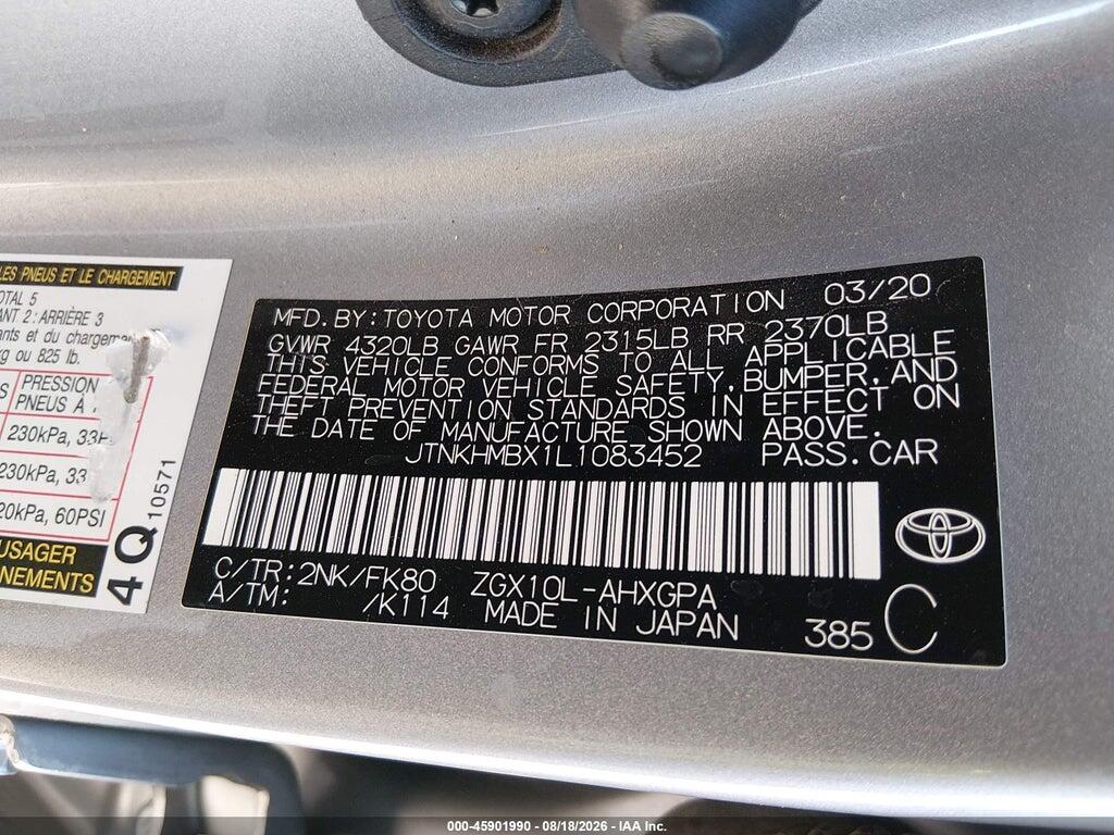 JTNKHMBX1L1083452 2020 TOYOTA C-HR photo no. 9