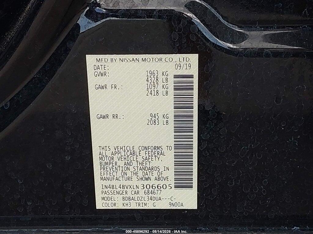 1N4BL4BVXLN306605 2020 NISSAN ALTIMA photo no. 9