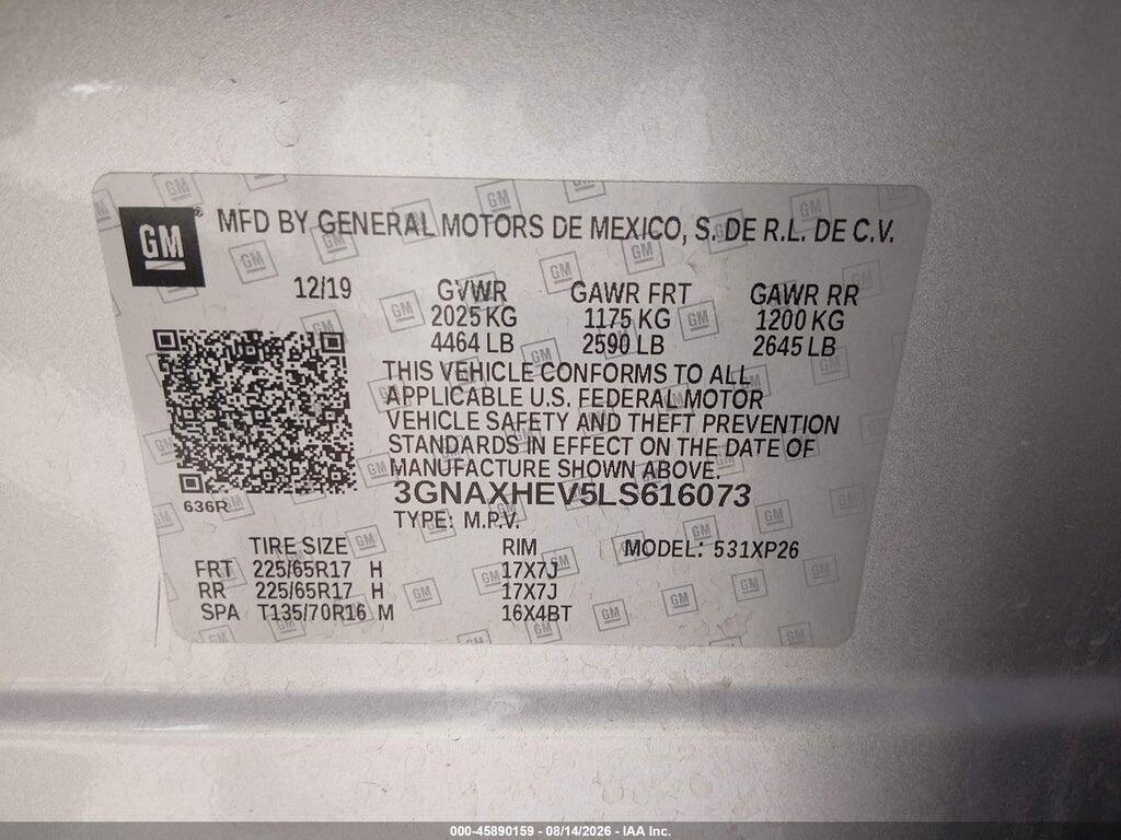 3GNAXHEV5LS616073 2020 CHEVROLET EQUINOX photo no. 9