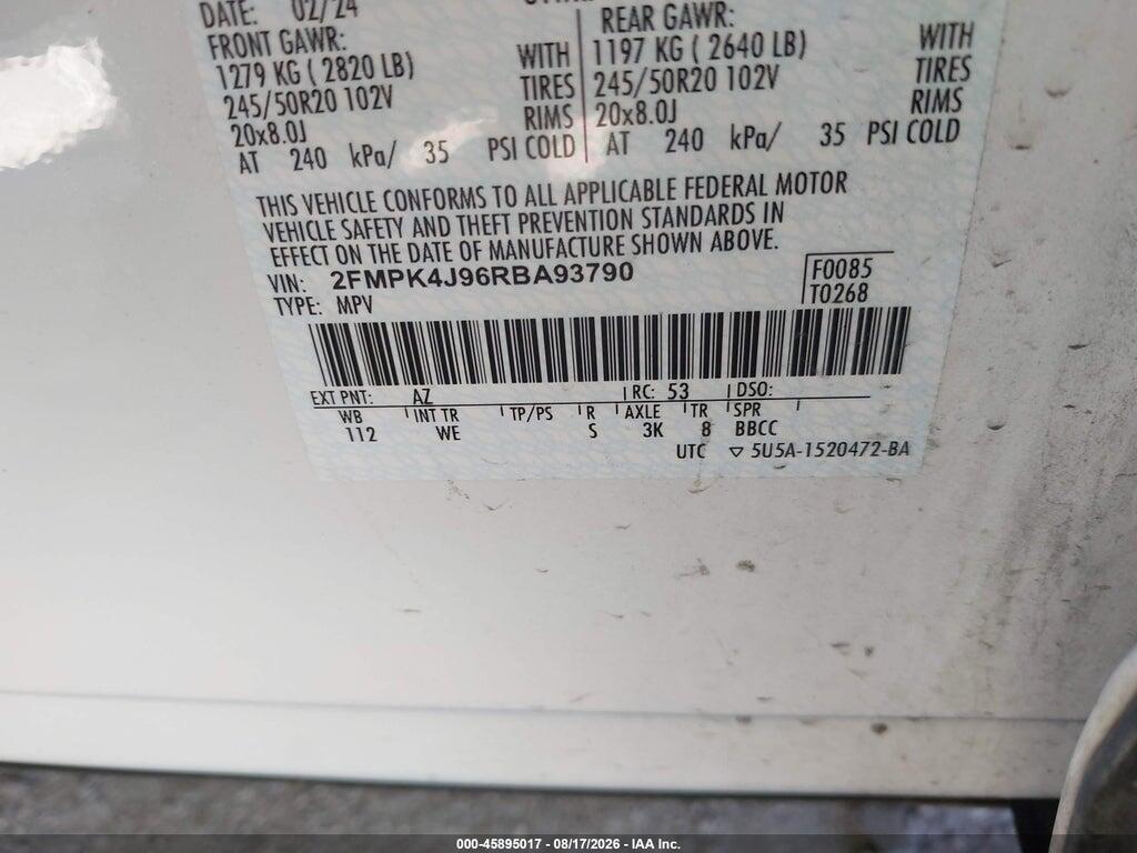 2FMPK4J96RBA93790 2024 FORD EDGE photo no. 9