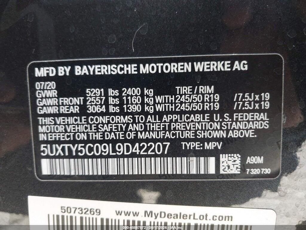 5UXTY5C09L9D42207 2020 BMW X3 photo no. 9