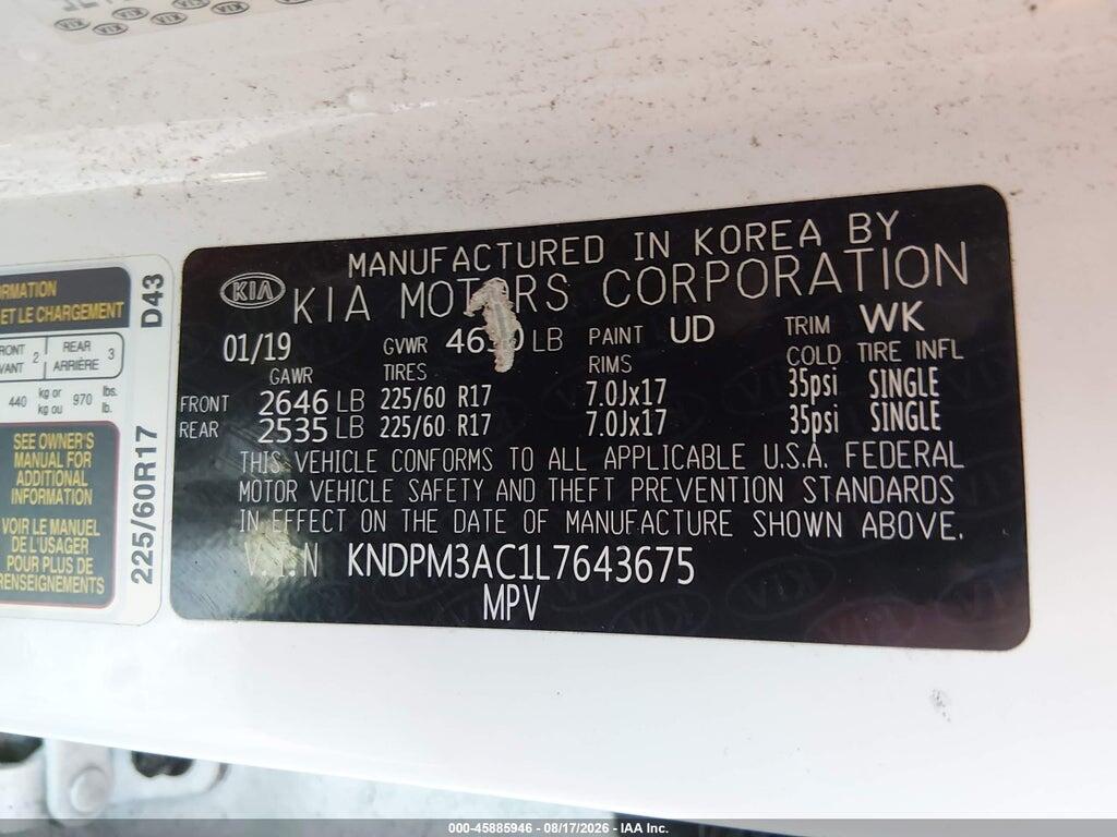 KNDPM3AC1L7643675 2020 KIA SPORTAGE photo no. 9