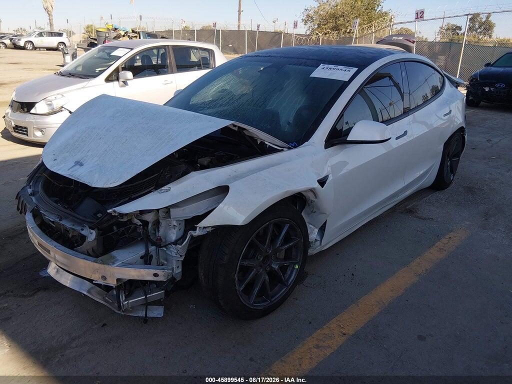 5YJ3E1EA4NF375243 2022 TESLA MODEL 3 photo no. 2