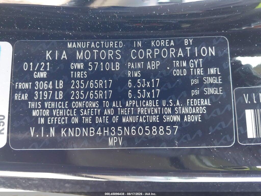 KNDNB4H35N6058857 2022 KIA CARNIVAL MPV photo no. 9