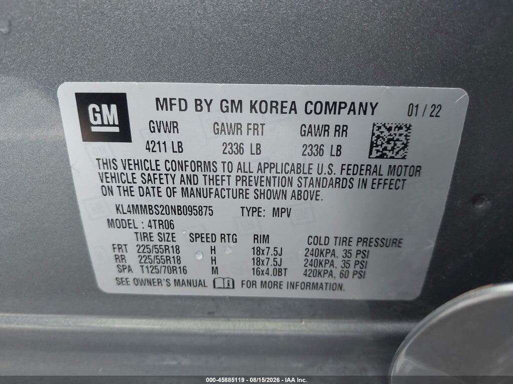 KL4MMBS20NB095875 2022 BUICK ENCORE GX photo no. 9