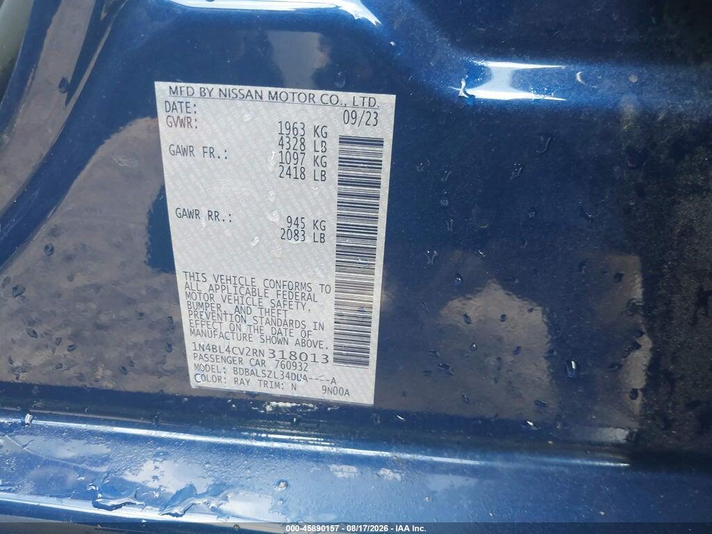 1N4BL4CV2RN318013 2024 NISSAN ALTIMA photo no. 9