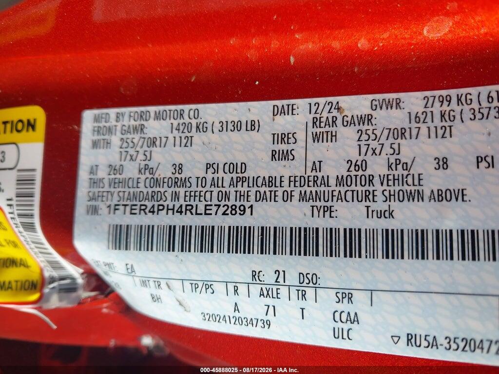 1FTER4PH4RLE72891 2024 FORD RANGER photo no. 9