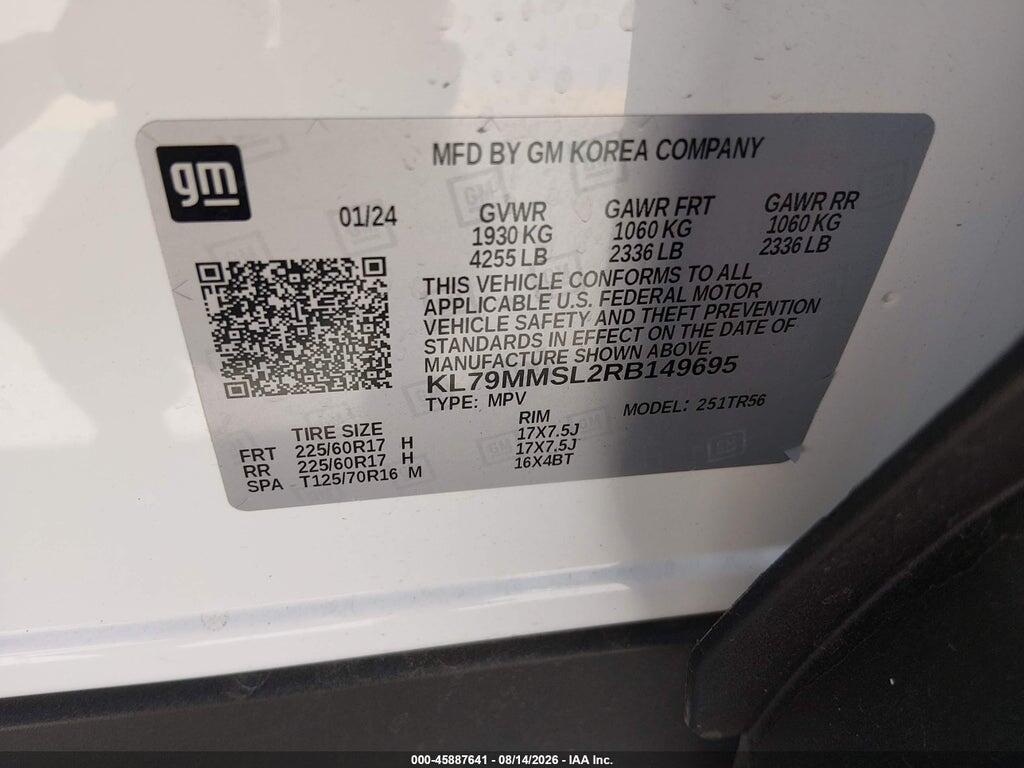 KL79MMSL2RB149695 2024 CHEVROLET TRAILBLAZER photo no. 9