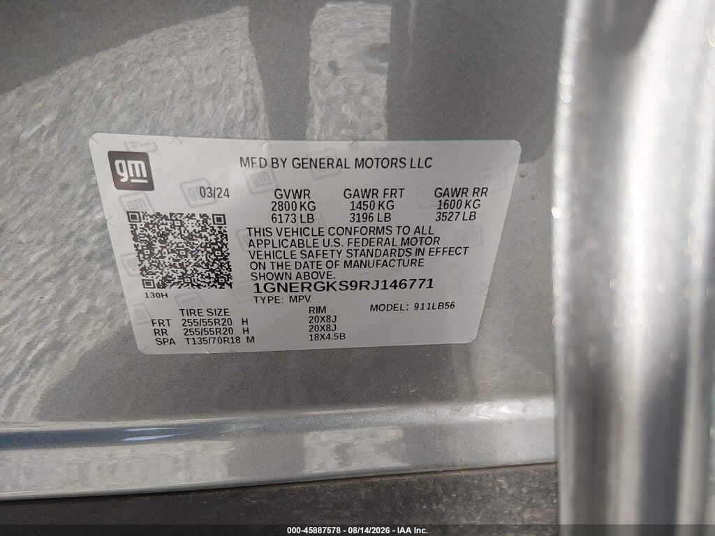 1GNERGKS9RJ146771 2024 CHEVROLET TRAVERSE photo no. 9