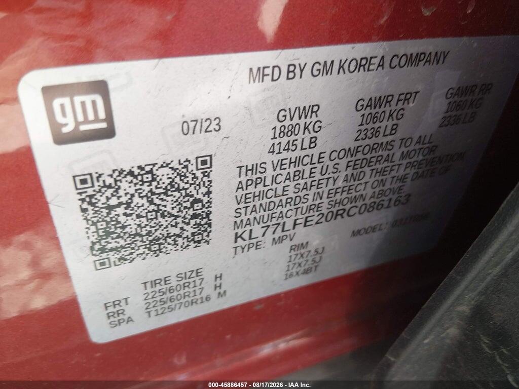 KL77LFE20RC086163 2024 CHEVROLET TRAX photo no. 9
