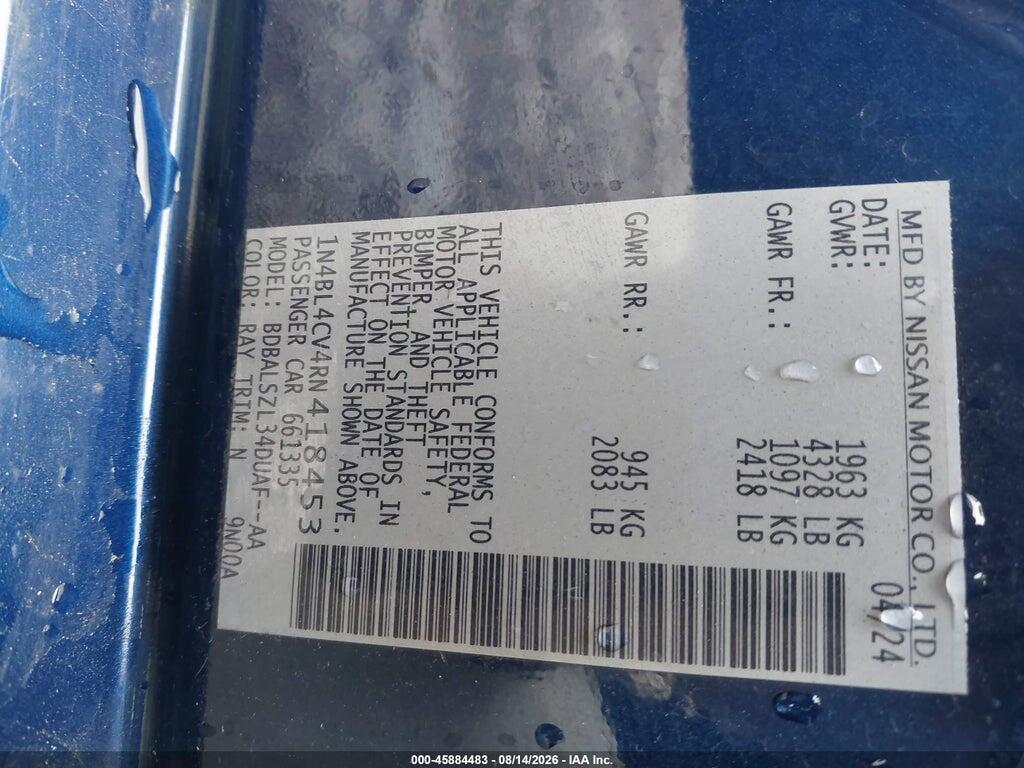 1N4BL4CV4RN418453 2024 NISSAN ALTIMA photo no. 9