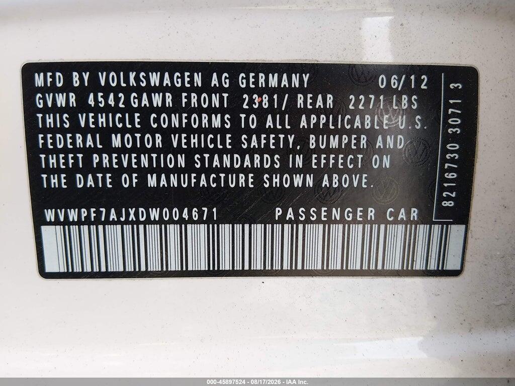 WVWPF7AJXDW004671 2013 VOLKSWAGEN GOLF R photo no. 9