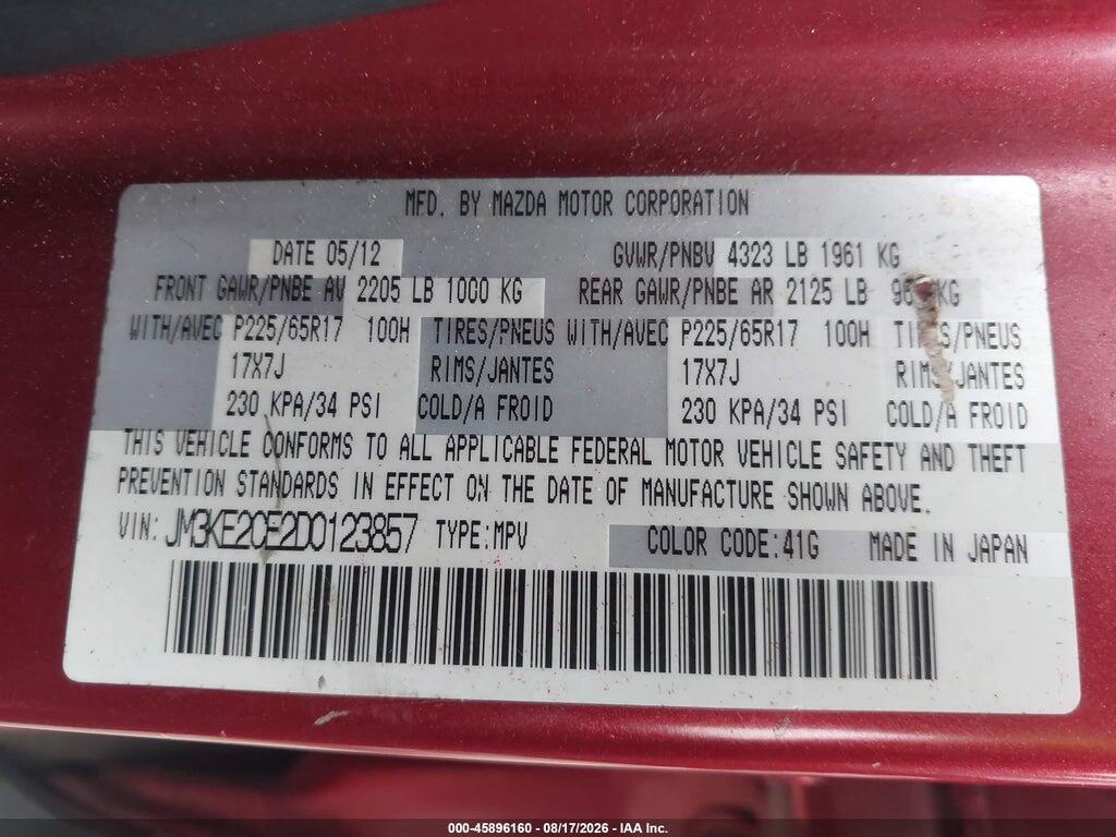 JM3KE2CE2D0123857 2013 MAZDA CX-5 photo no. 9