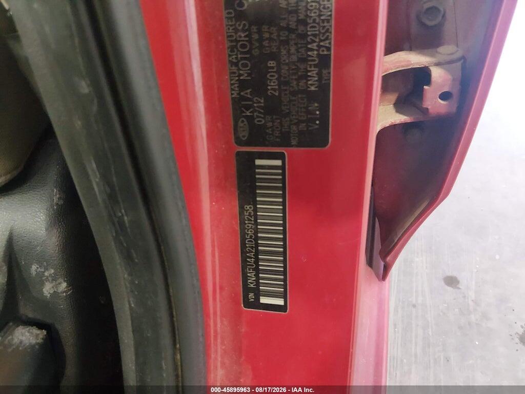 KNAFU4A21D5691258 2013 KIA FORTE photo no. 9