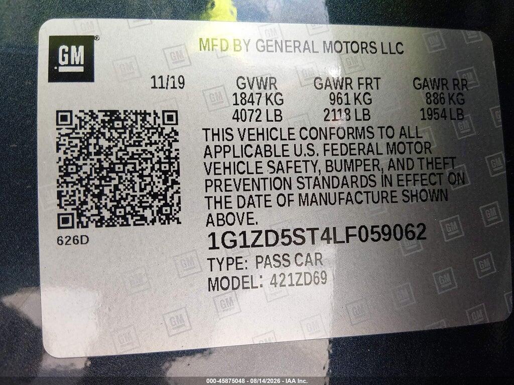 1G1ZD5ST4LF059062 2020 CHEVROLET MALIBU photo no. 9