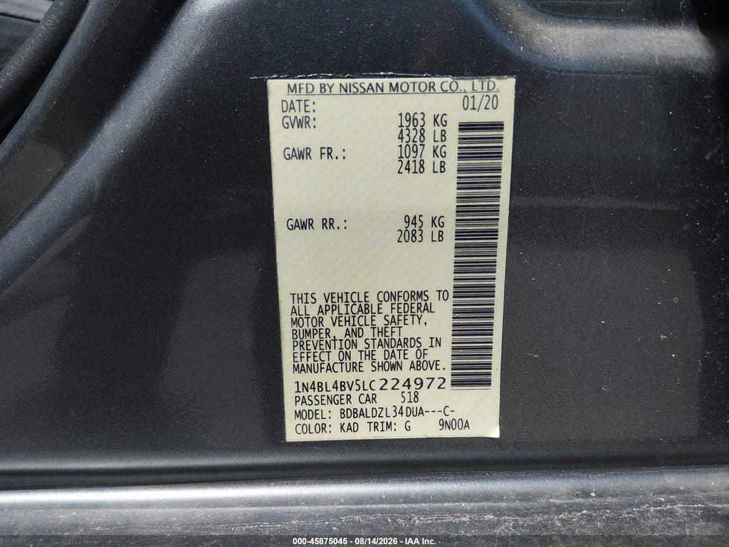 1N4BL4BV5LC224972 2020 NISSAN ALTIMA photo no. 9
