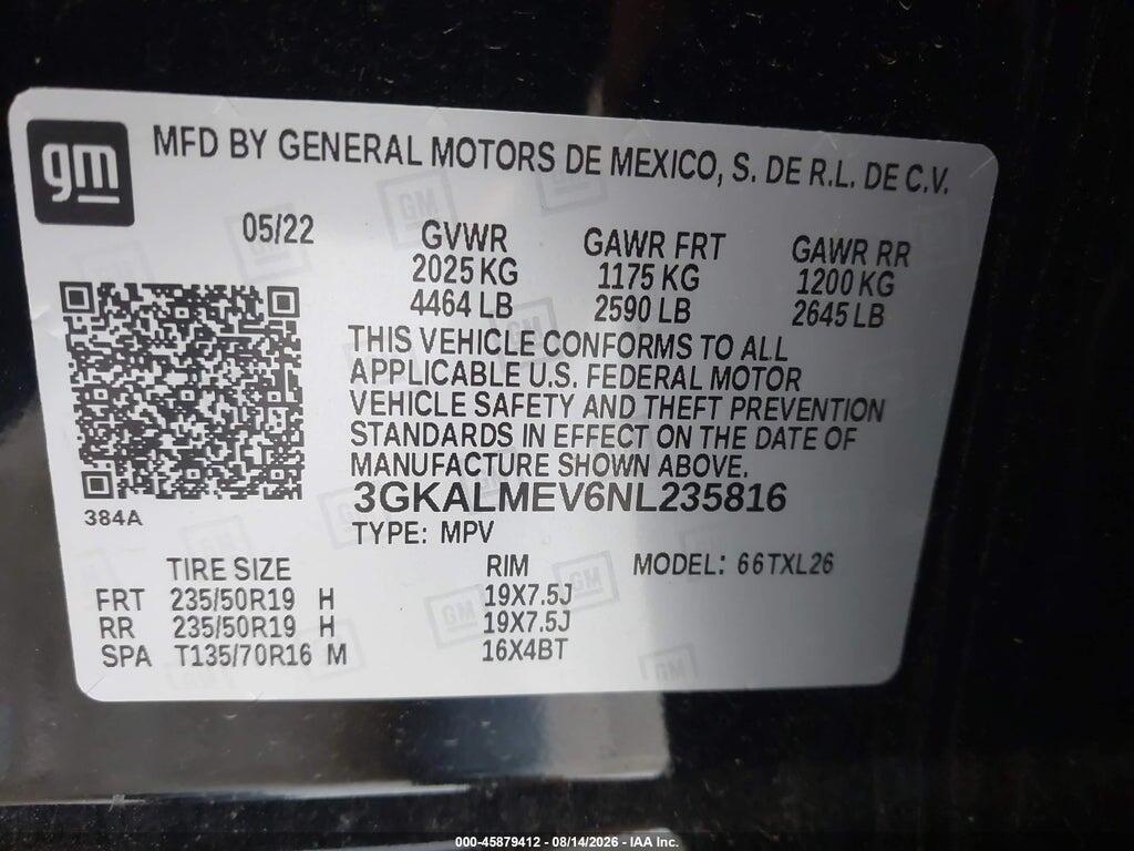 3GKALMEV6NL235816 2022 GMC TERRAIN photo no. 9