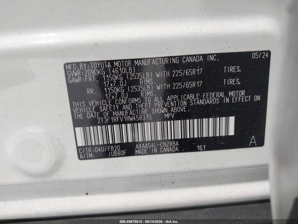 2T3F1RFV1RW458315 2024 TOYOTA RAV4 photo no. 9