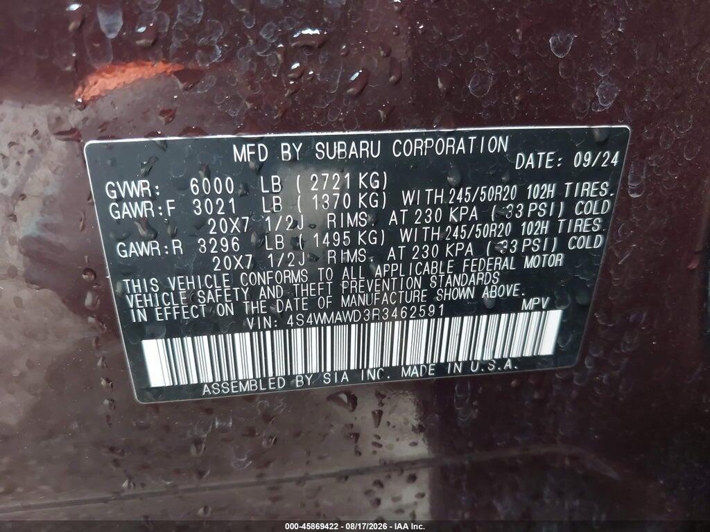4S4WMAWD3R3462591 2024 SUBARU ASCENT photo no. 9
