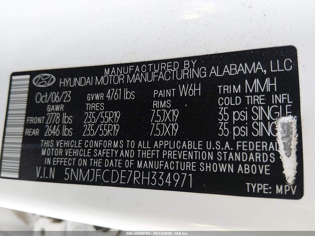 5NMJFCDE7RH334971 2024 HYUNDAI TUCSON photo no. 9