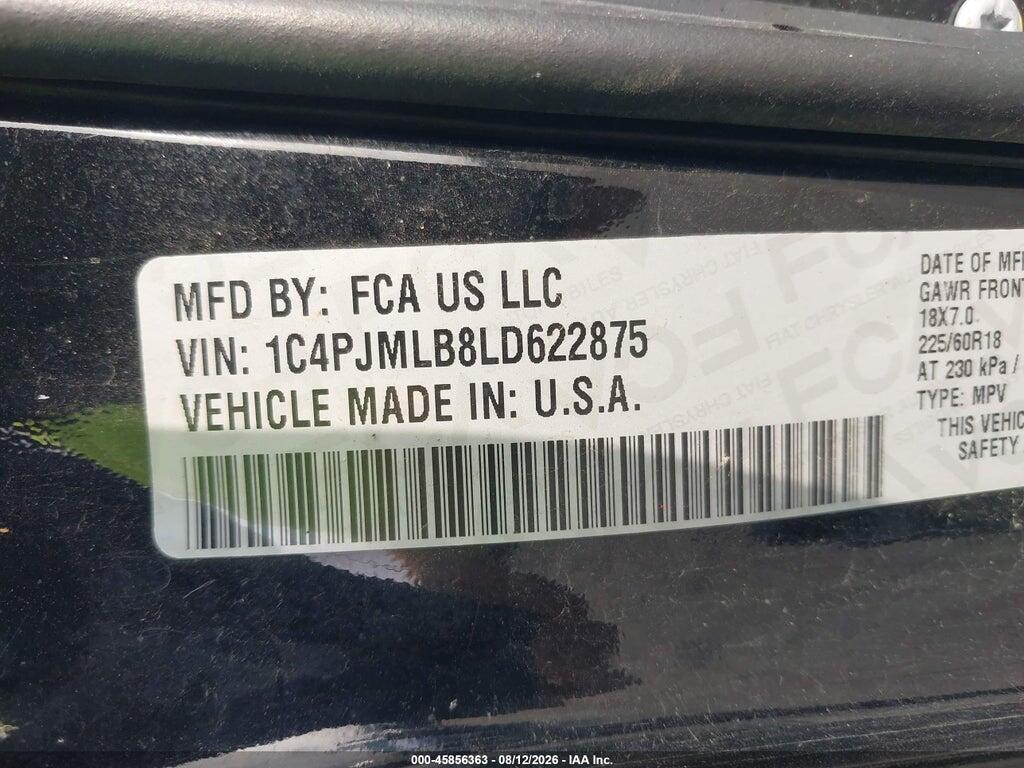 1C4PJMLB8LD622875 2020 JEEP CHEROKEE photo no. 9
