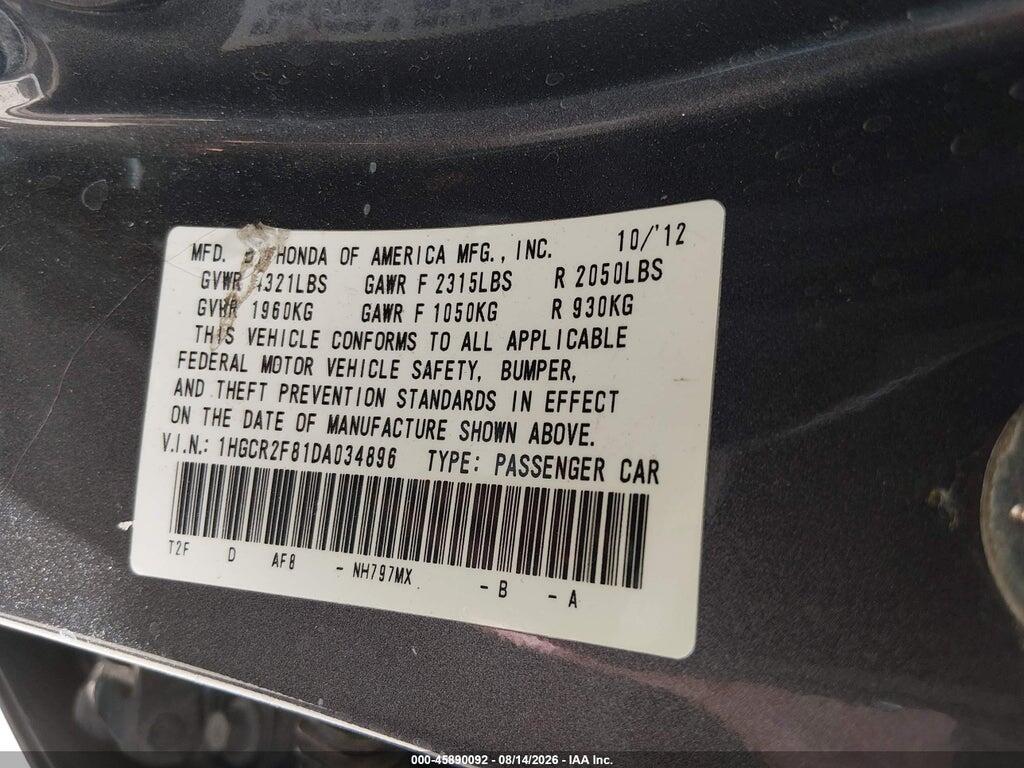 1HGCR2F81DA034896 2013 HONDA ACCORD photo no. 9
