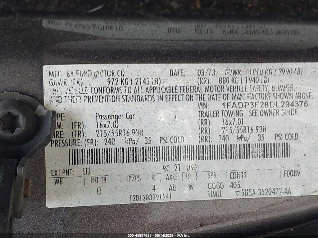 1FADP3F28DL294376 2013 FORD FOCUS photo no. 9