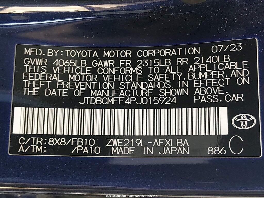 JTDBCMFE4PJ015924 2023 TOYOTA COROLLA photo no. 9
