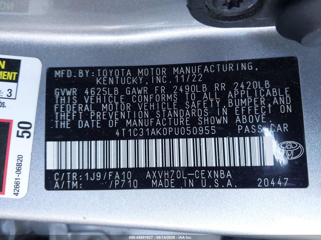 4T1C31AK0PU050955 2023 TOYOTA CAMRY photo no. 9