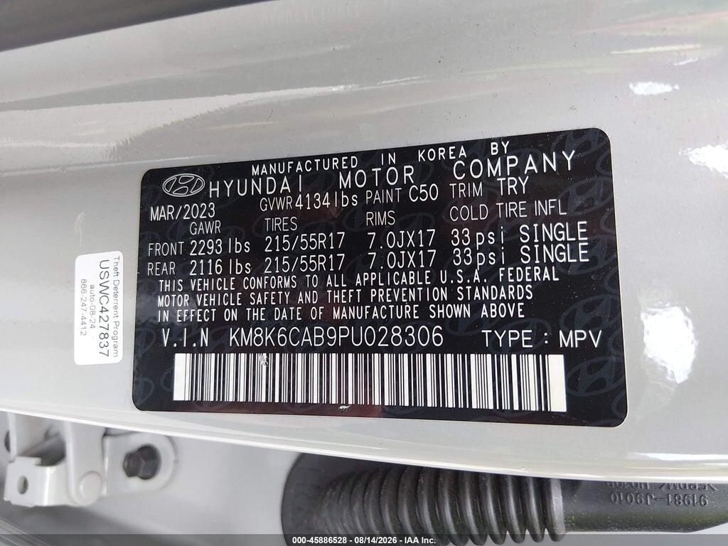 KM8K6CAB9PU028306 2023 HYUNDAI KONA photo no. 9