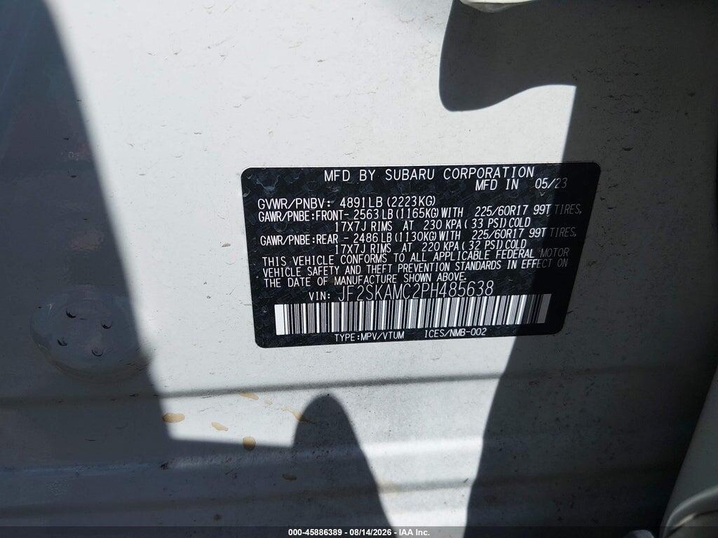 JF2SKAMC2PH485638 2023 SUBARU FORESTER photo no. 9