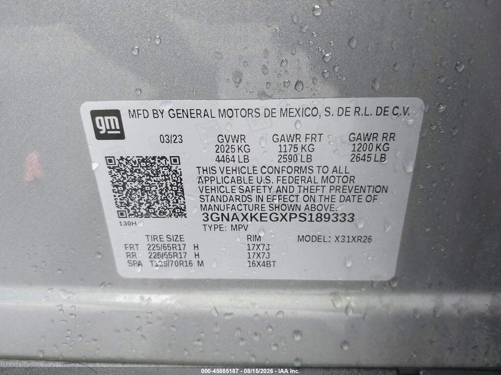 3GNAXKEGXPS189333 2023 CHEVROLET EQUINOX photo no. 9