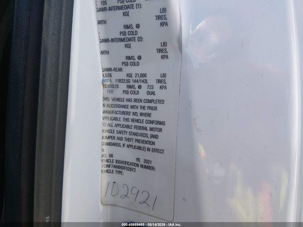 1FDNF7AN8NDF02872 2022 FORD F-750 GAS photo no. 9