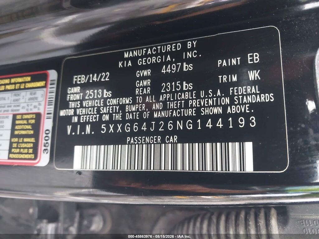 5XXG64J26NG144193 2022 KIA K5 photo no. 9
