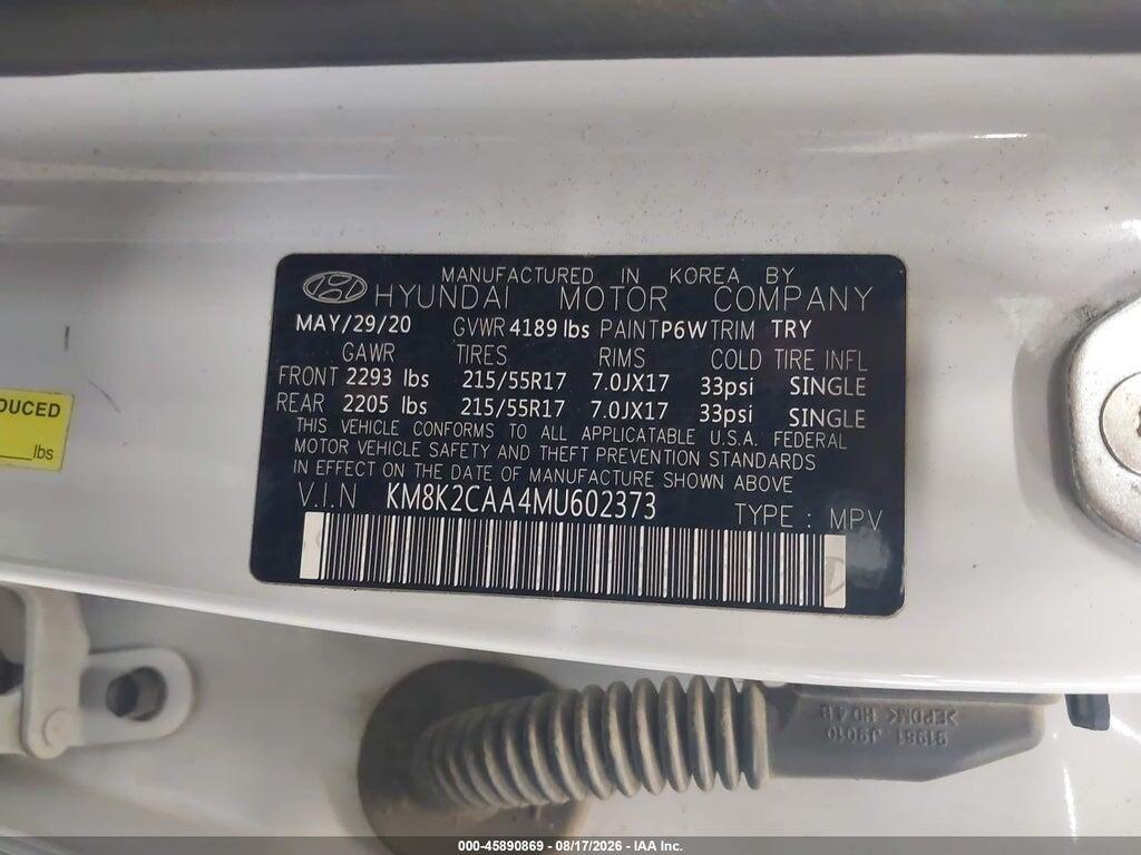 KM8K2CAA4MU602373 2021 HYUNDAI KONA photo no. 9