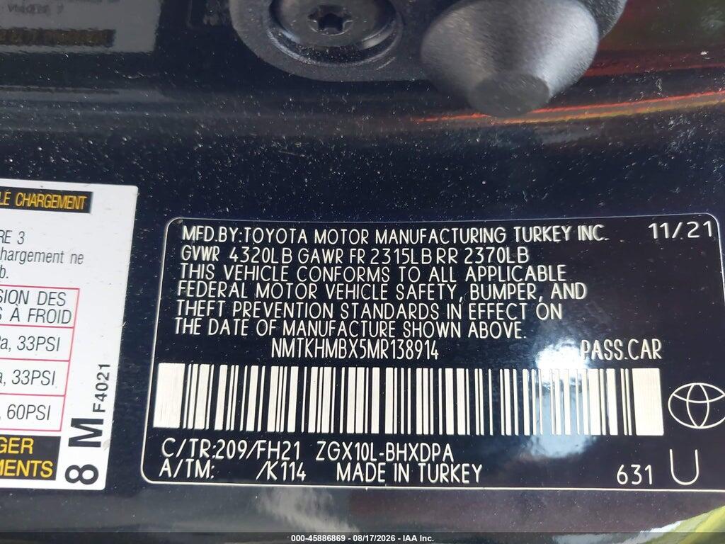 NMTKHMBX5MR138914 2021 TOYOTA C-HR photo no. 9