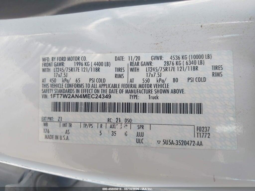 1FT7W2AN4MEC24349 2021 FORD F-250 photo no. 9