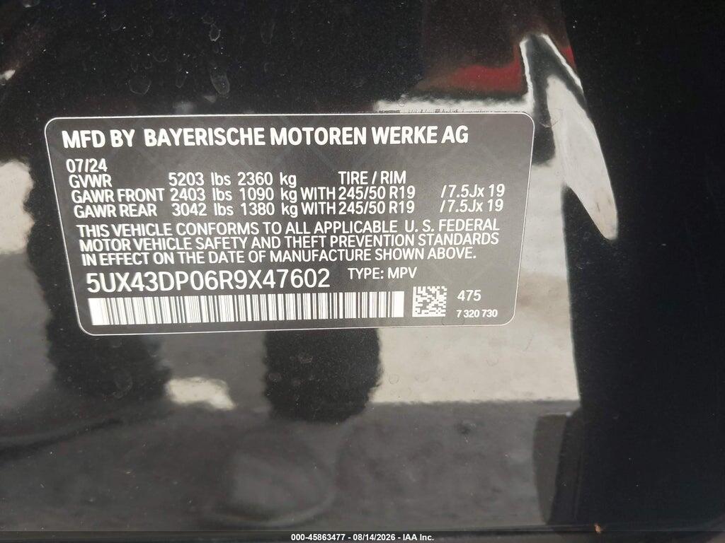 5UX43DP06R9X47602 2024 BMW X3 photo no. 9