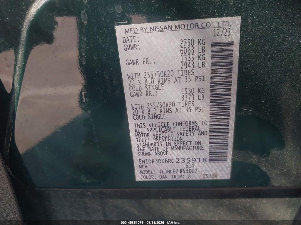 5N1DR3DK6RC235918 2024 NISSAN PATHFINDER photo no. 9