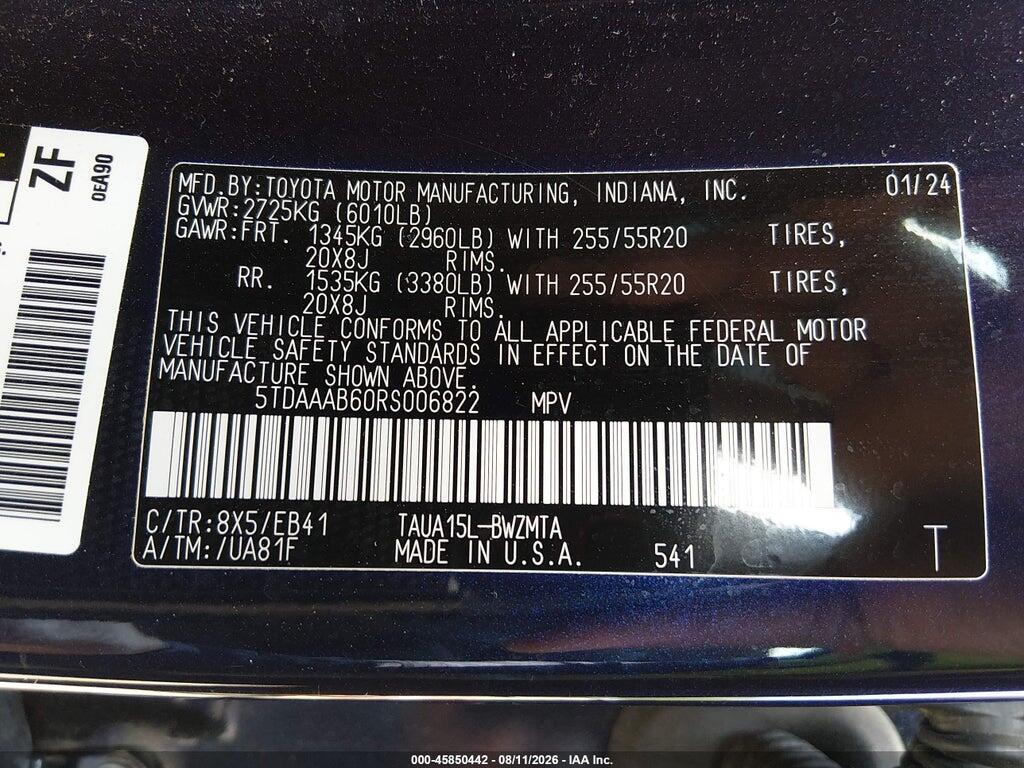 5TDAAAB60RS006822 2024 LEXUS TX 350 photo no. 9